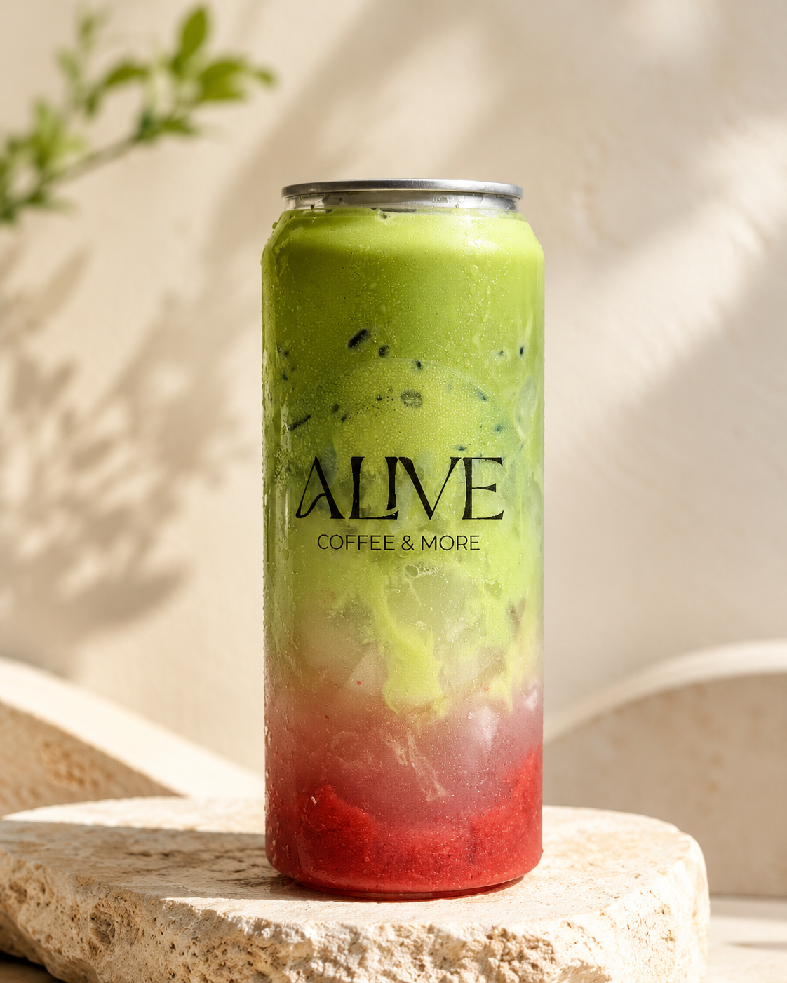 Alive Strawberry Coconut Cloud Matcha drink